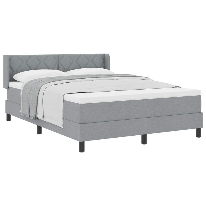 Box spring seng med hovedgærde Lysegrå 200 x 140 cm Stof