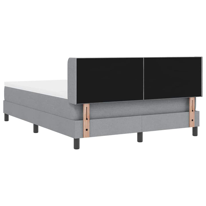 Box spring seng med hovedgærde Lysegrå 200 x 140 cm Stof