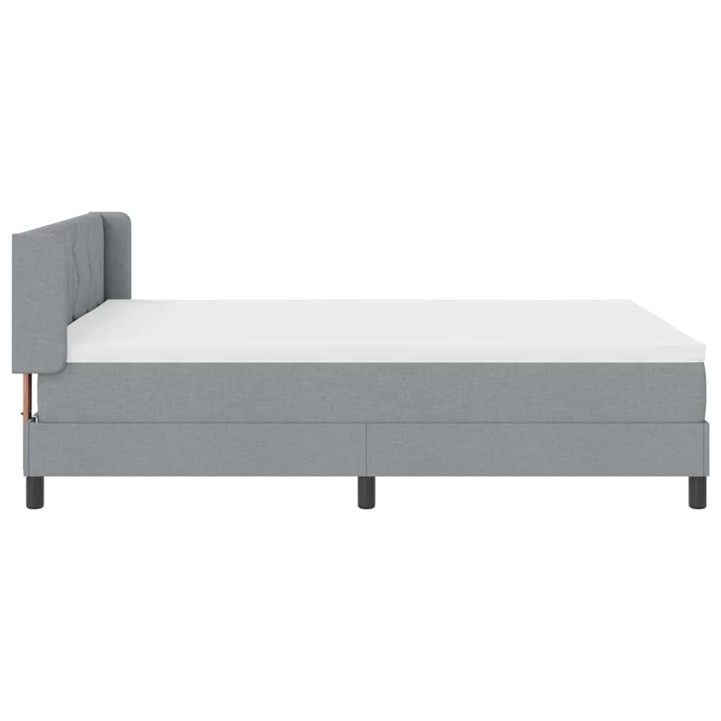 Box spring seng med hovedgærde Lysegrå 200 x 140 cm Stof