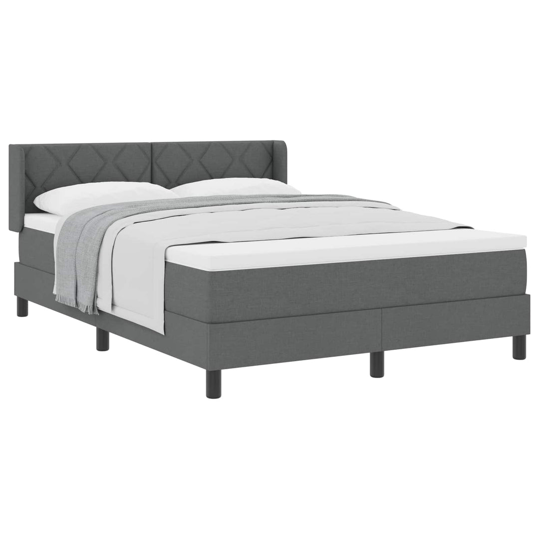 Box spring seng med hovedgærde Mørkegrå 200 x 140 cm Stof