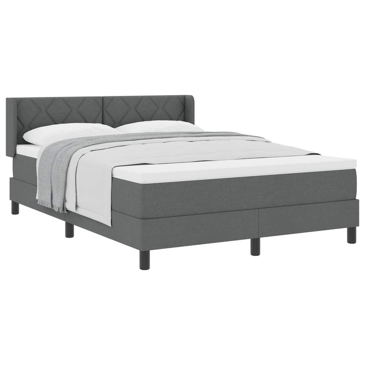Box spring seng med hovedgærde Mørkegrå 200 x 140 cm Stof
