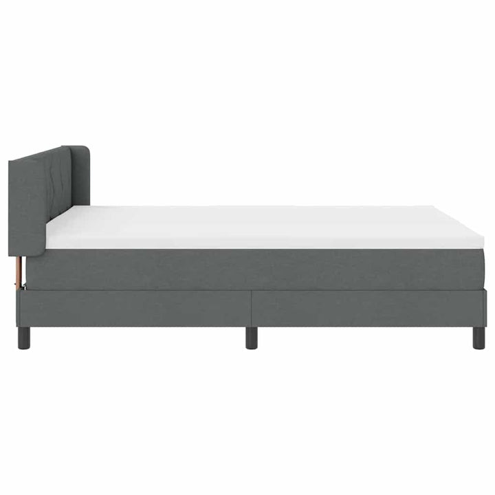 Box spring seng med hovedgærde Mørkegrå 200 x 140 cm Stof