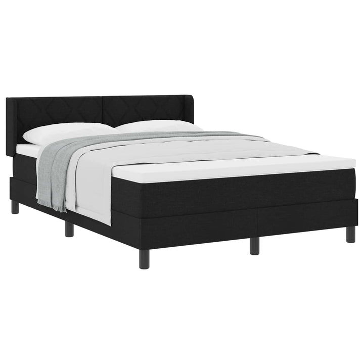 Box spring seng med hovedgærde Sort 200 x 140 cm Stof