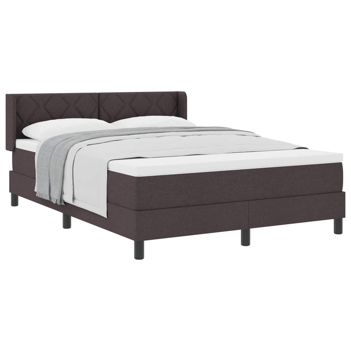 Box spring seng med hovedgærde Mørk Brun 200 x 140 cm Stof