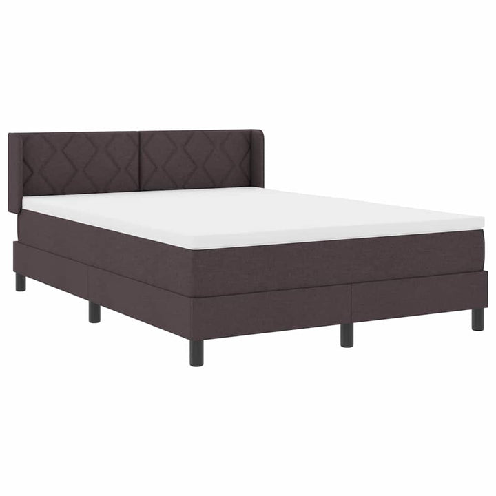 Box spring seng med hovedgærde Mørk Brun 200 x 140 cm Stof