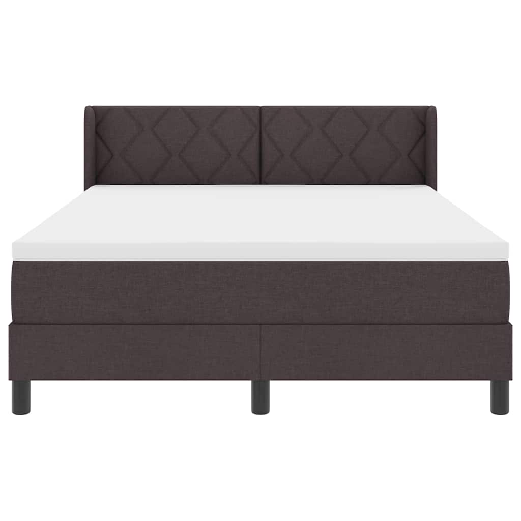 Box spring seng med hovedgærde Mørk Brun 200 x 140 cm Stof