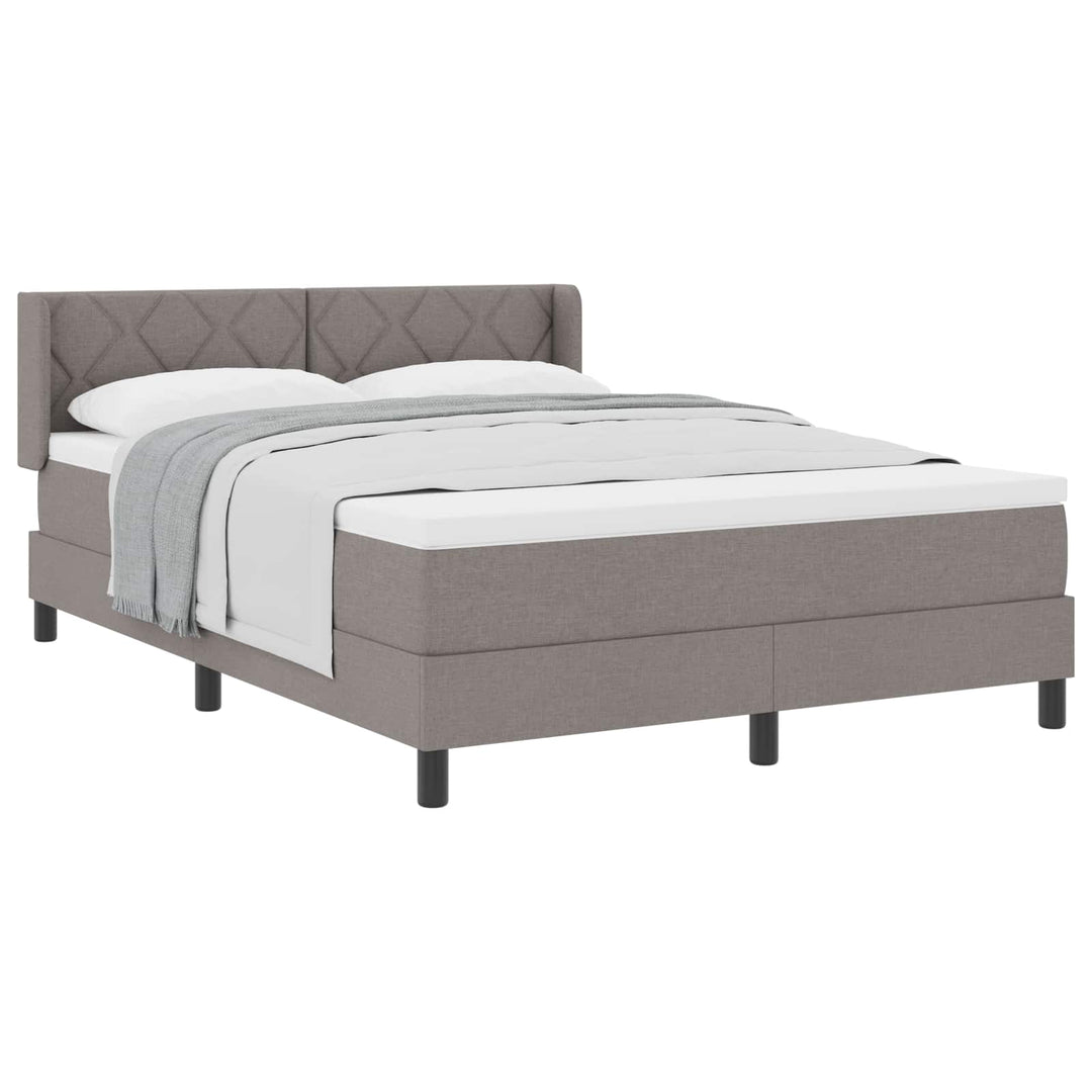 Box spring seng med pude Gråbrun 200 x 140 cm Stof