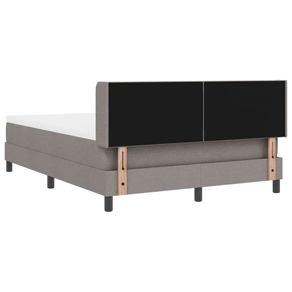 Box spring seng med pude Gråbrun 200 x 140 cm Stof