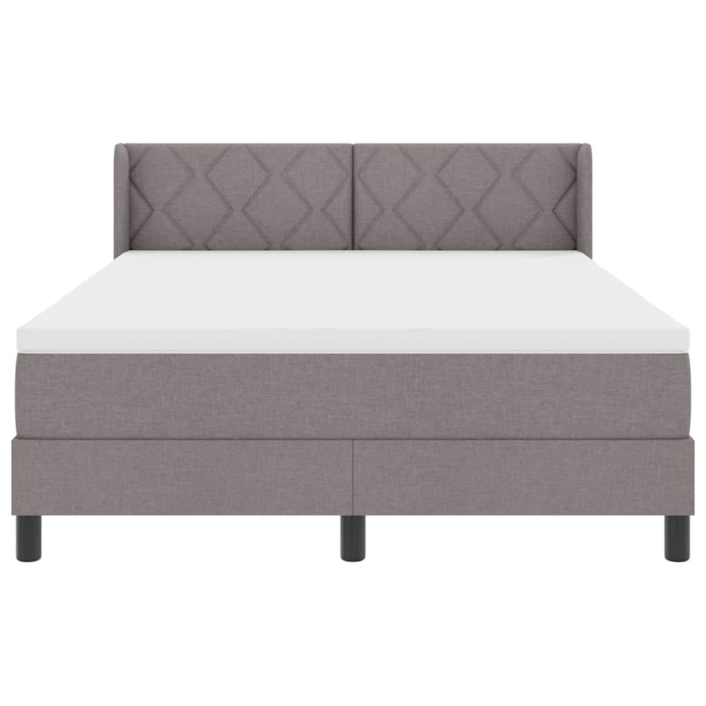 Box spring seng med pude Gråbrun 200 x 140 cm Stof