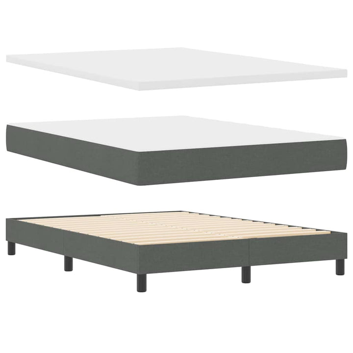 Box spring seng med hovedgærde Mørkegrå 200 x 160 cm Stof