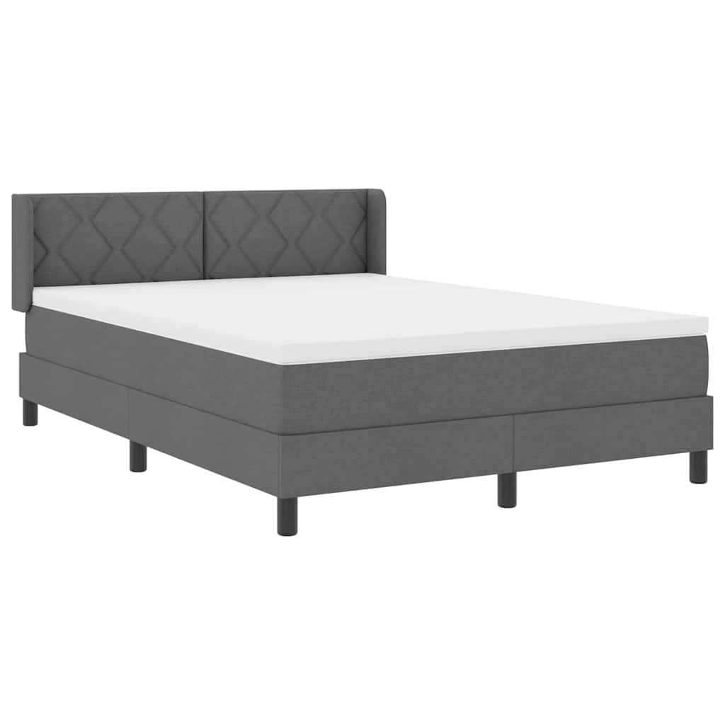 Box spring seng med hovedgærde Mørkegrå 200 x 160 cm Stof