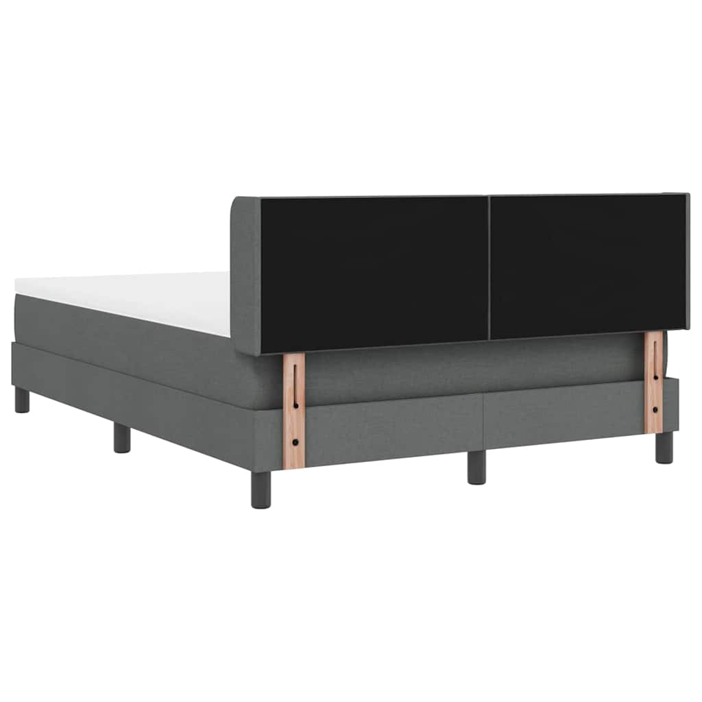 Box spring seng med hovedgærde Mørkegrå 200 x 160 cm Stof