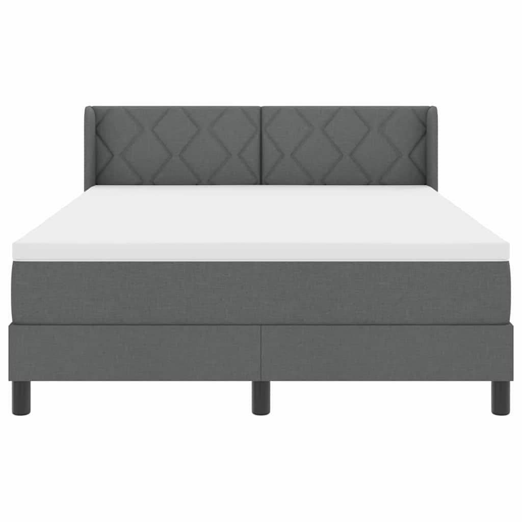 Box spring seng med hovedgærde Mørkegrå 200 x 160 cm Stof
