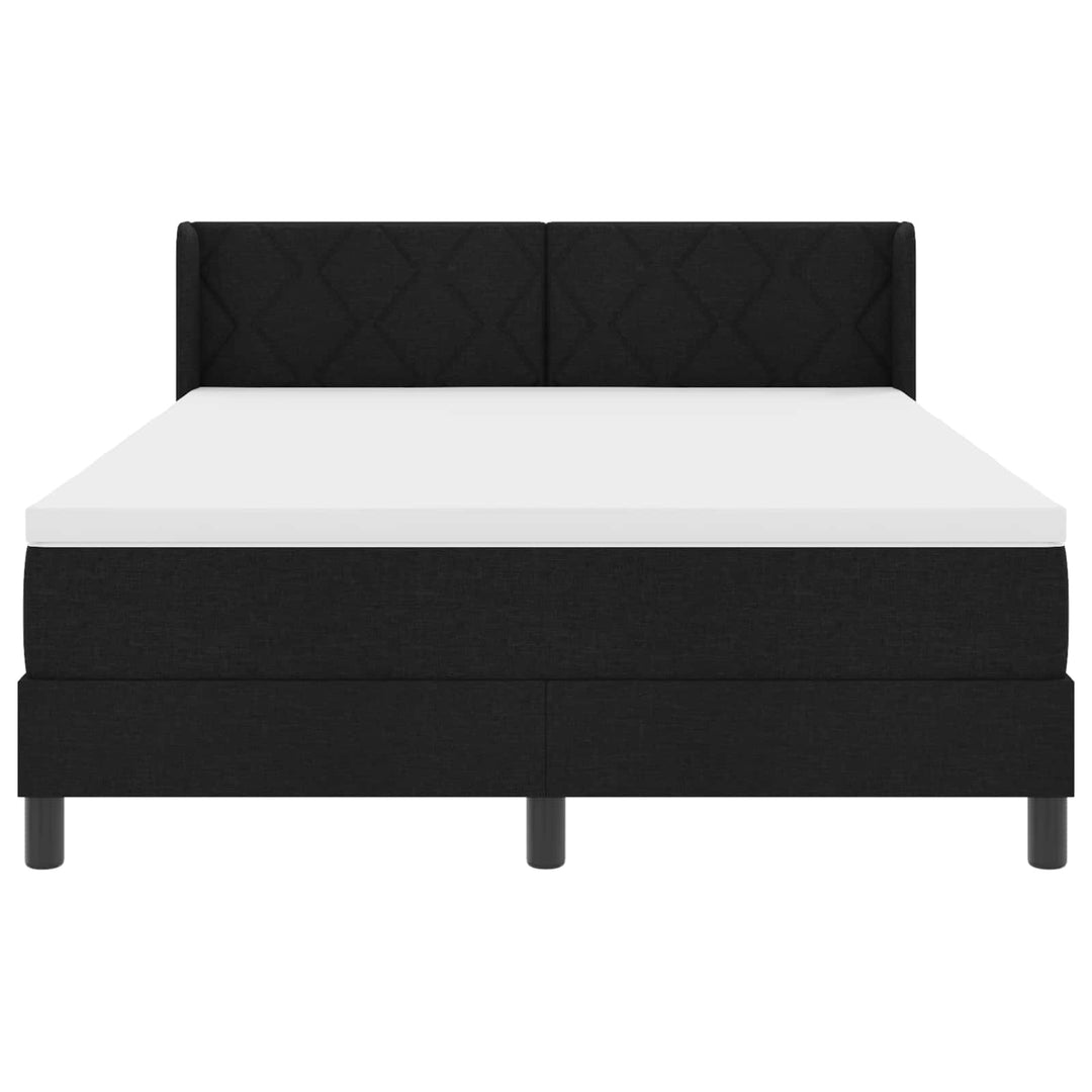 Box spring seng med hovedgærde Sort 200 x 160 cm Stof
