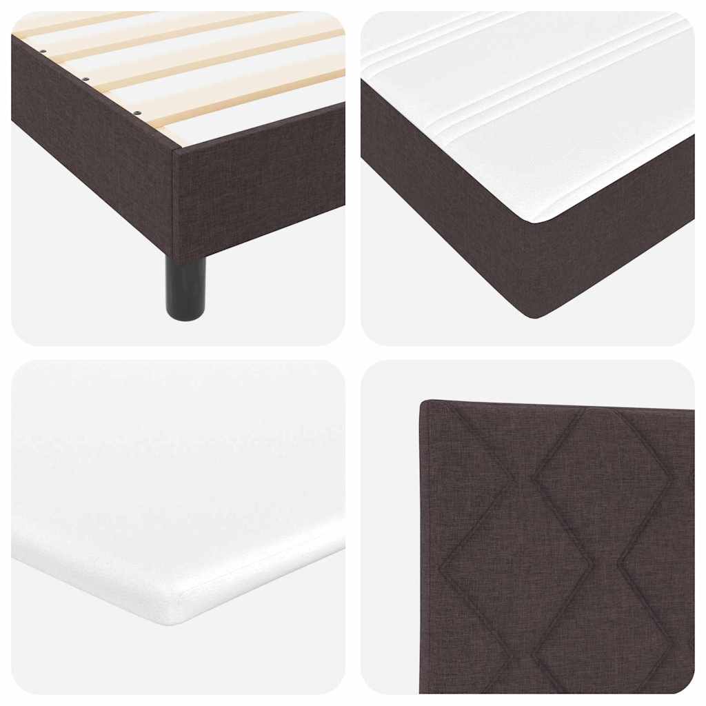 Box spring seng med hovedgærde Mørk Brun 200 x 160 cm Stof