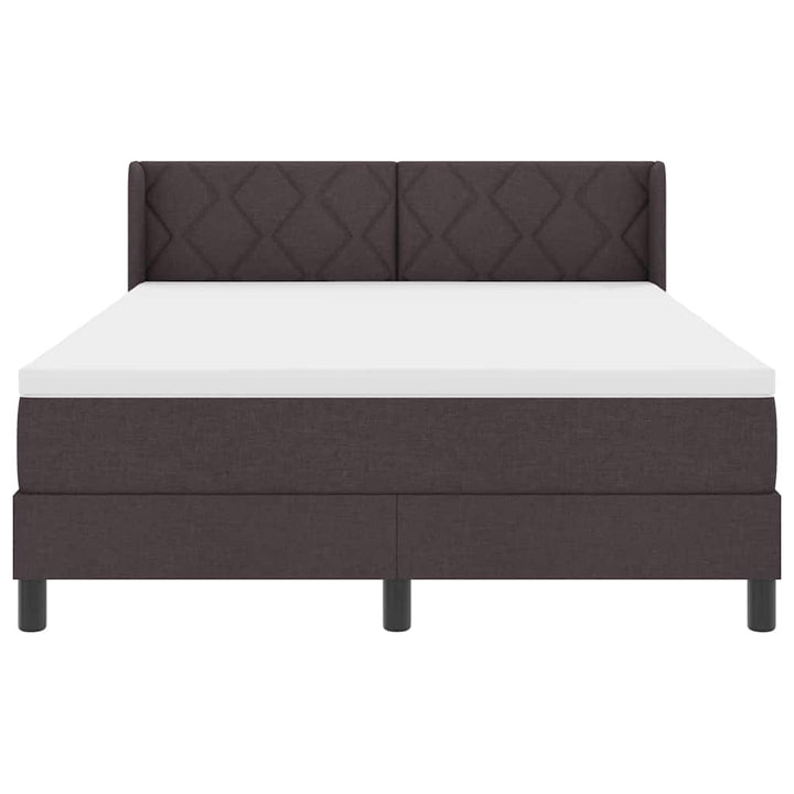 Box spring seng med hovedgærde Mørk Brun 200 x 160 cm Stof