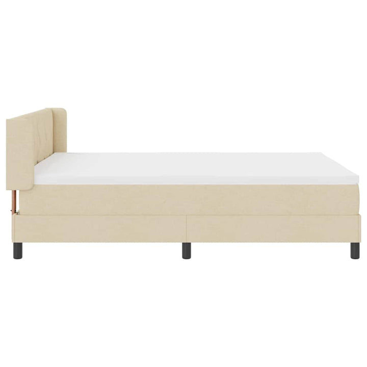 Box spring seng med hovedgærde Creme 200 x 160 cm Stof