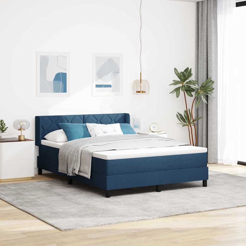 Box spring seng med hovedgærde Blå 200 x 160 cm Stof