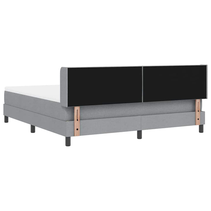 Box spring seng med hovedgærde Lysegrå 200 x 180 cm Stof