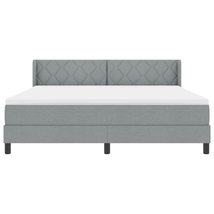 Box spring seng med hovedgærde Lysegrå 200 x 180 cm Stof