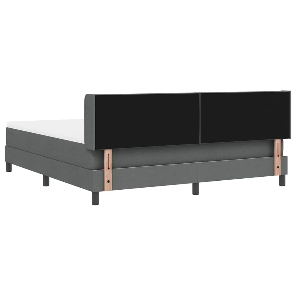 Box spring seng med pude Mørkegrå 200 x 180 cm Stof