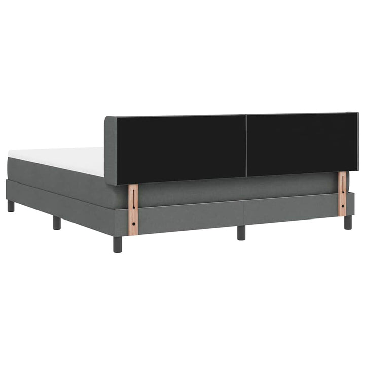 Box spring seng med pude Mørkegrå 200 x 180 cm Stof