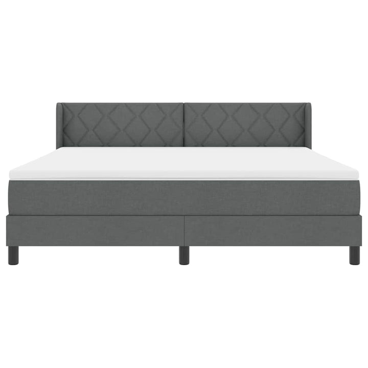 Box spring seng med pude Mørkegrå 200 x 180 cm Stof