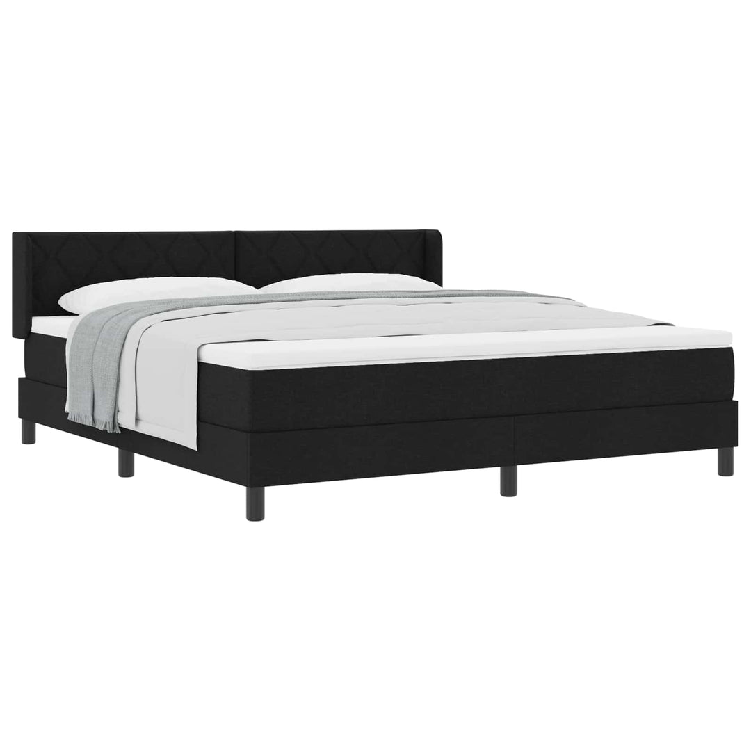 Box spring seng med hovedgærde Sort 200 x 180 cm Stof