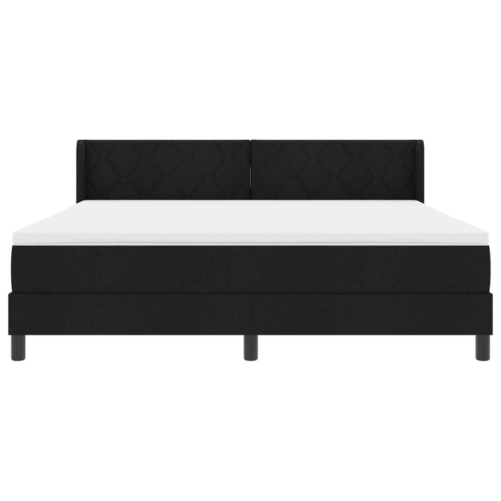 Box spring seng med hovedgærde Sort 200 x 180 cm Stof