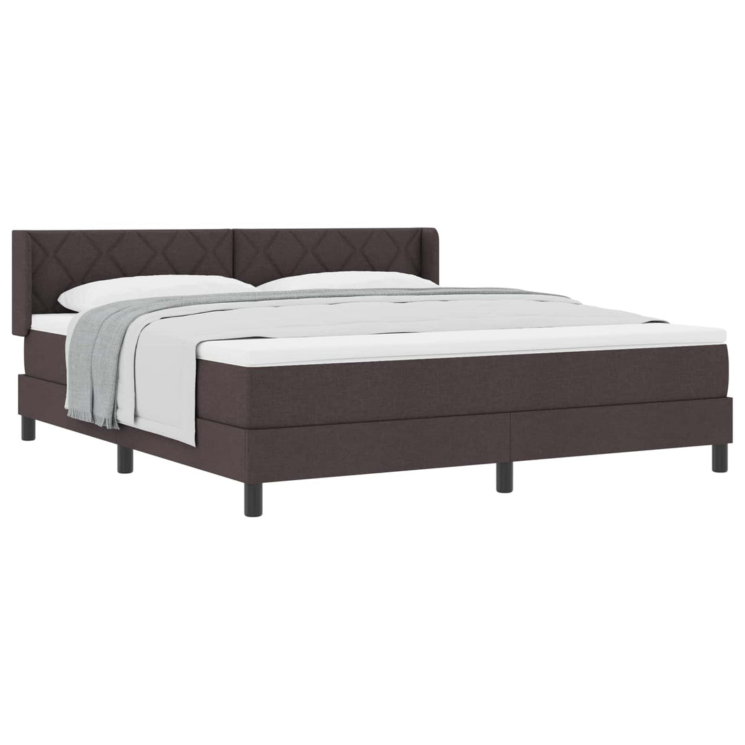 Box spring seng med hovedgærde Mørk Brun 200 x 180 cm Stof