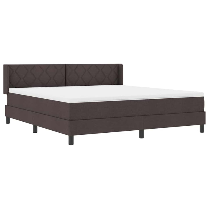 Box spring seng med hovedgærde Mørk Brun 200 x 180 cm Stof