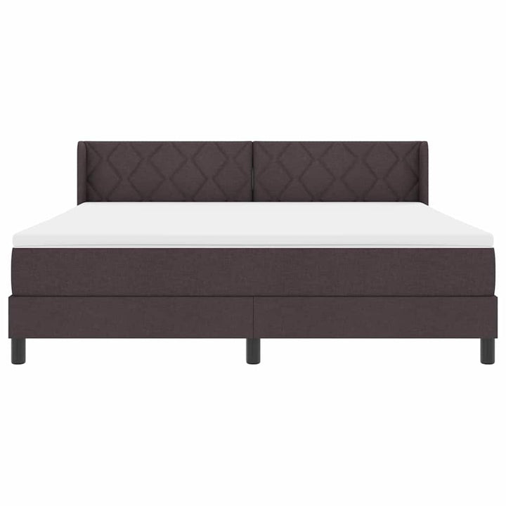 Box spring seng med hovedgærde Mørk Brun 200 x 180 cm Stof