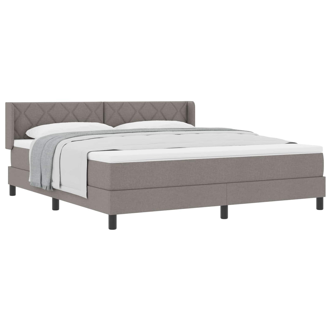 Box spring seng med hovedgærde Gråbrun 200 x 180 cm Stof