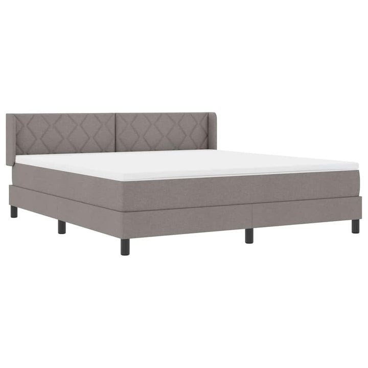 Box spring seng med hovedgærde Gråbrun 200 x 180 cm Stof