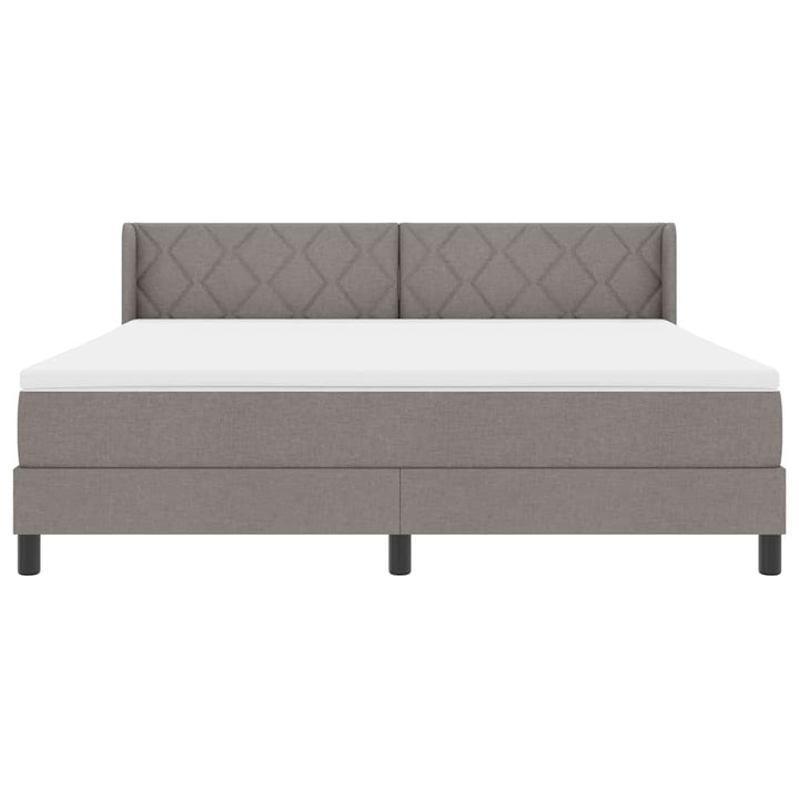Box spring seng med hovedgærde Gråbrun 200 x 180 cm Stof