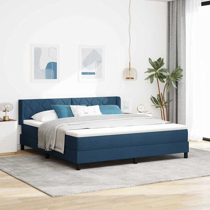 Box spring seng med hovedgærde Blå 200 x 180 cm Stof