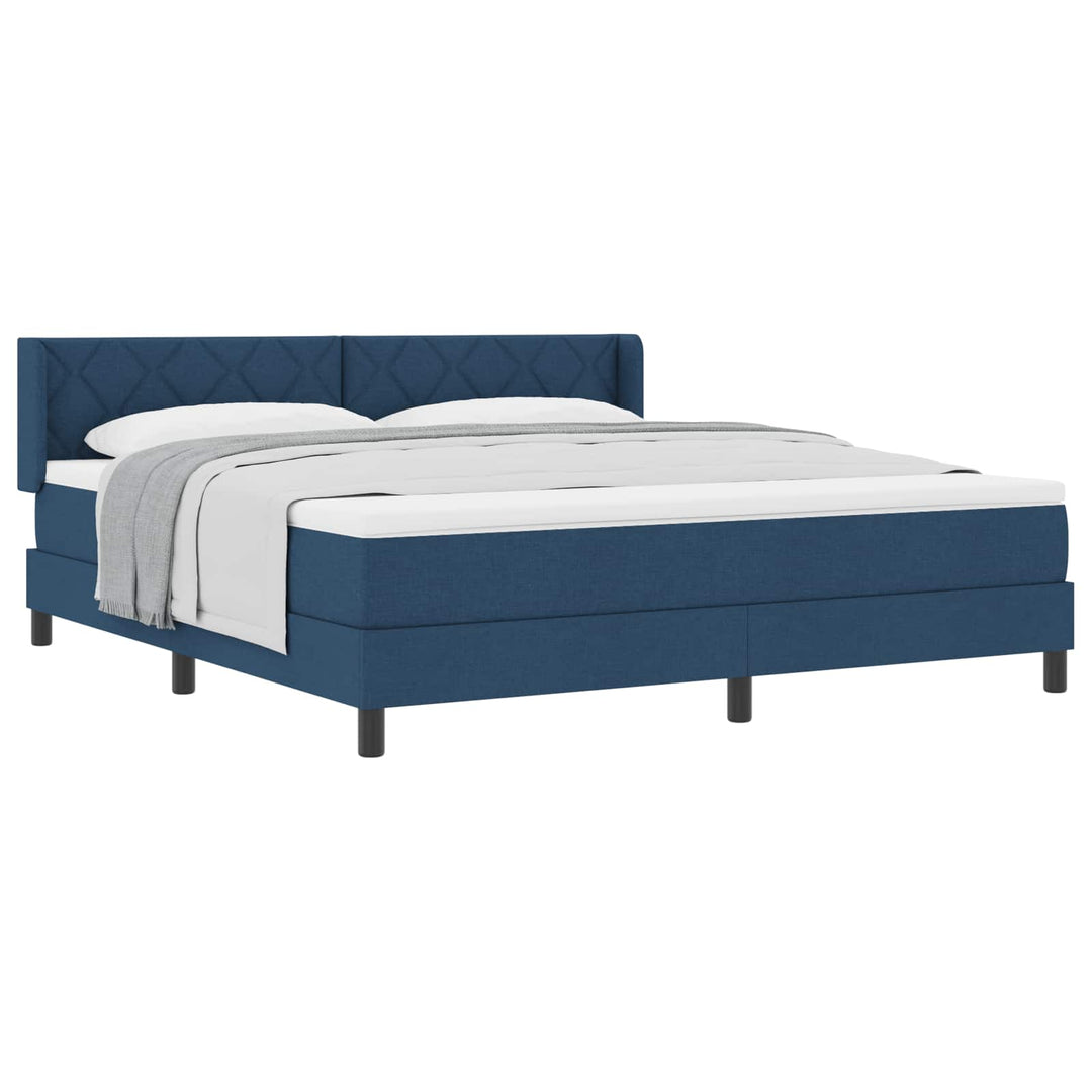 Box spring seng med hovedgærde Blå 200 x 180 cm Stof