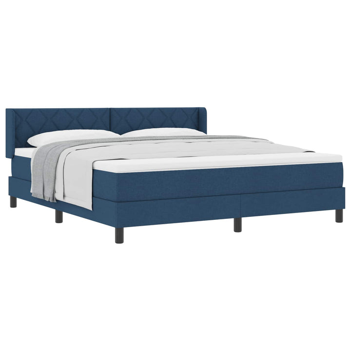 Box spring seng med hovedgærde Blå 200 x 180 cm Stof