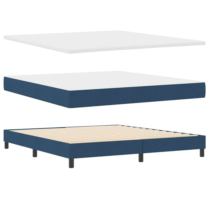 Box spring seng med hovedgærde Blå 200 x 180 cm Stof