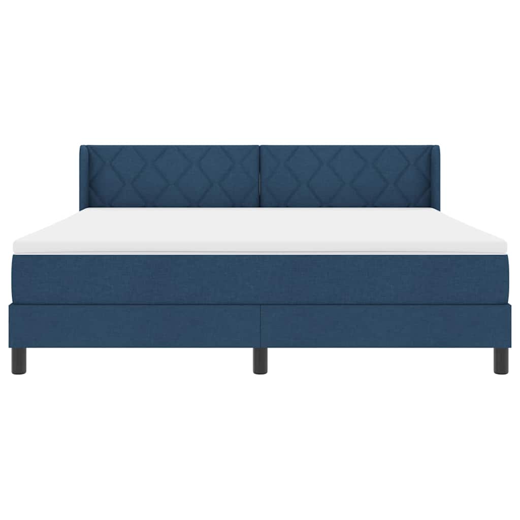 Box spring seng med hovedgærde Blå 200 x 180 cm Stof
