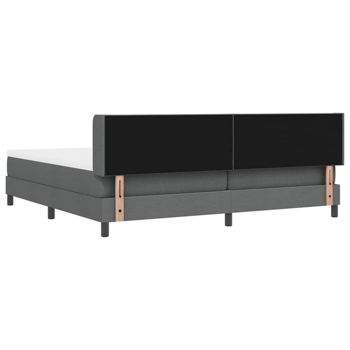Box spring seng med hovedgærde Mørkegrå 200 x 200 cm Stof