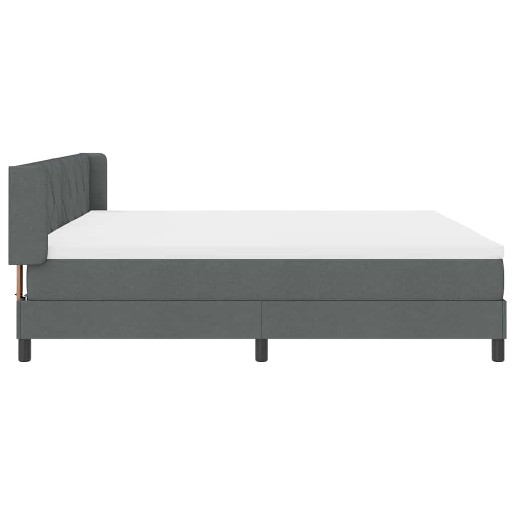 Box spring seng med hovedgærde Mørkegrå 200 x 200 cm Stof