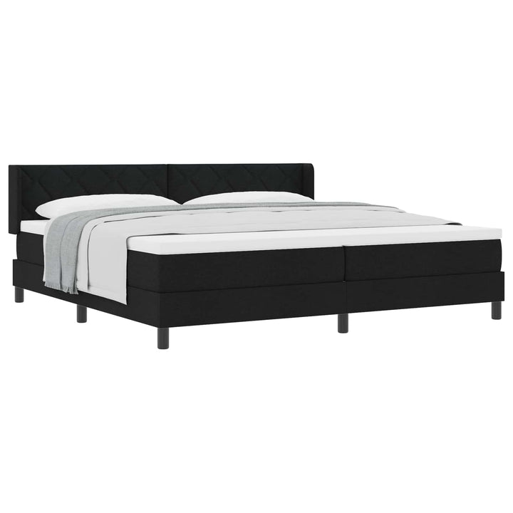 Box spring seng med hovedgærde Sort 200 x 200 cm Stof
