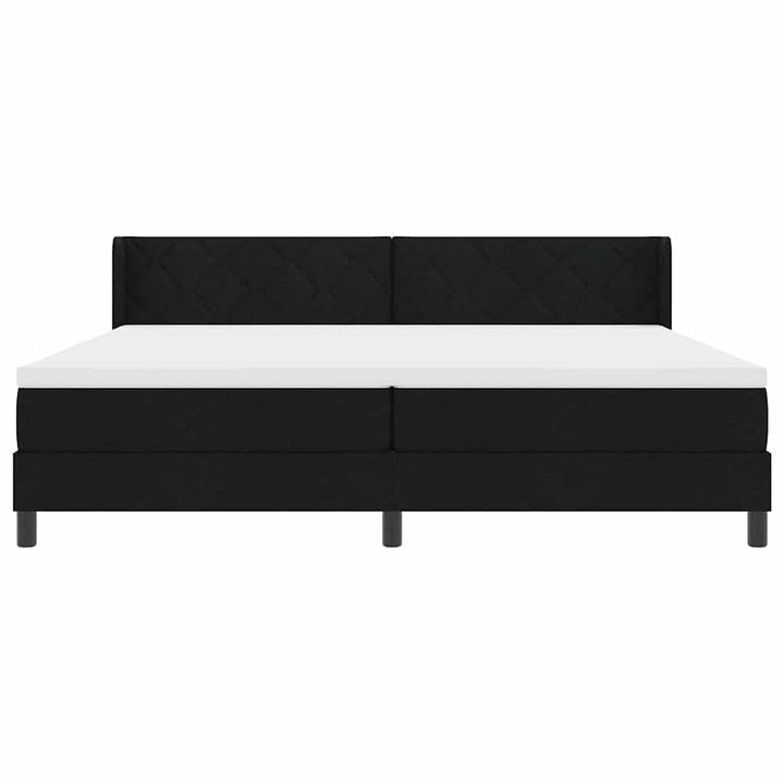 Box spring seng med hovedgærde Sort 200 x 200 cm Stof
