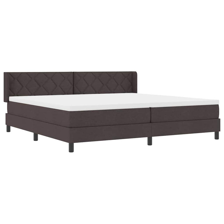 Box spring seng med hovedgærde Mørk Brun 200 x 200 cm Stof