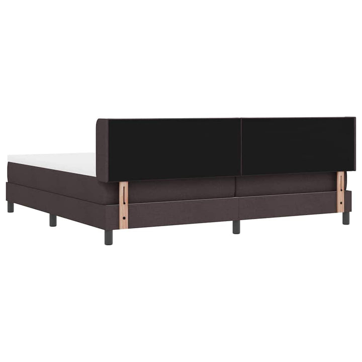 Box spring seng med hovedgærde Mørk Brun 200 x 200 cm Stof