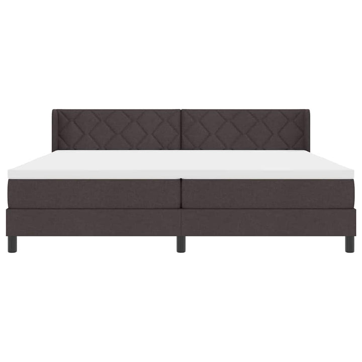 Box spring seng med hovedgærde Mørk Brun 200 x 200 cm Stof