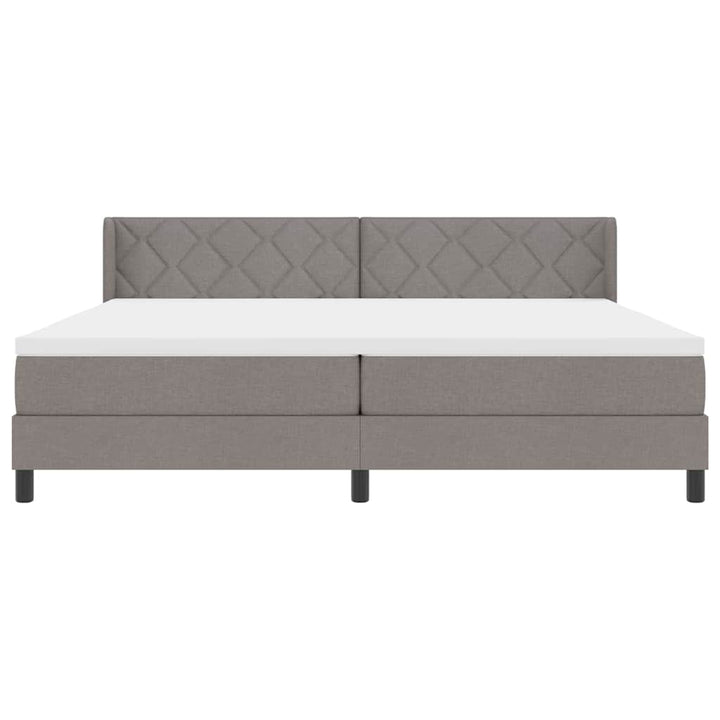 Box spring seng med hovedgærde Gråbrun 200 x 200 cm Stof