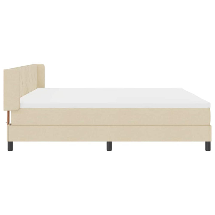 Box spring seng med hovedgærde Creme 200 x 200 cm Stof