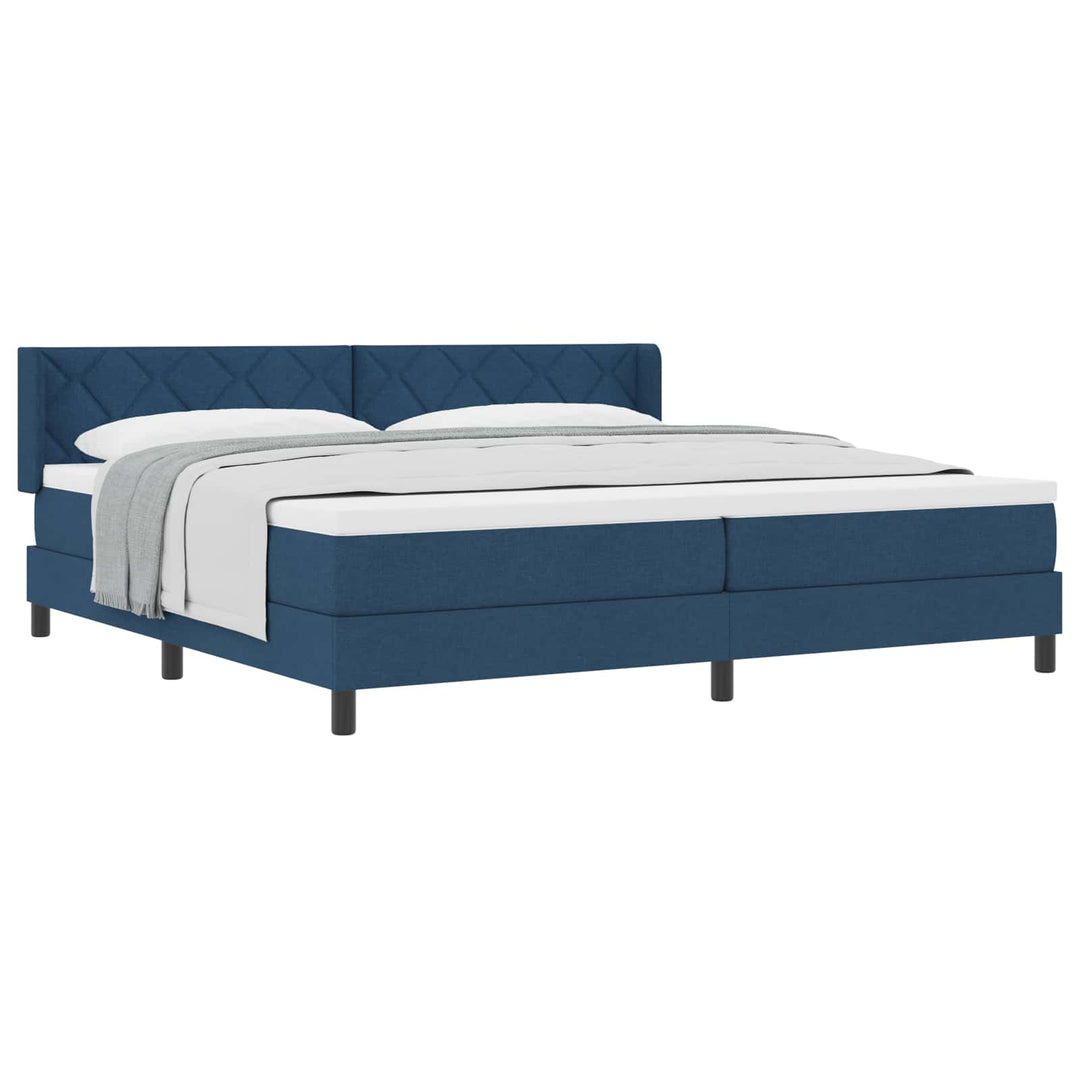 Box spring seng med hovedgærde Blå 200 x 200 cm Stof